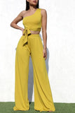 Mustard One shoulder set