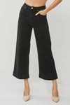 Black ankle wide leg jeans