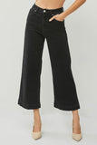 Black ankle wide leg jeans