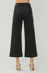 Black ankle wide leg jeans