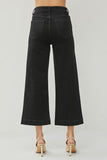 Black ankle wide leg jeans