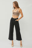 Black ankle wide leg jeans