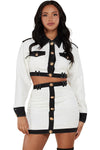 Black & White Cropped Jacket Set