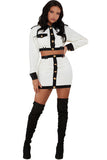 Black & White Cropped Jacket Set